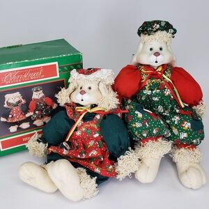 Vintage 90 House of Lloyd Christmas Around the World Hip Hop Bunnies Ceramic 10"